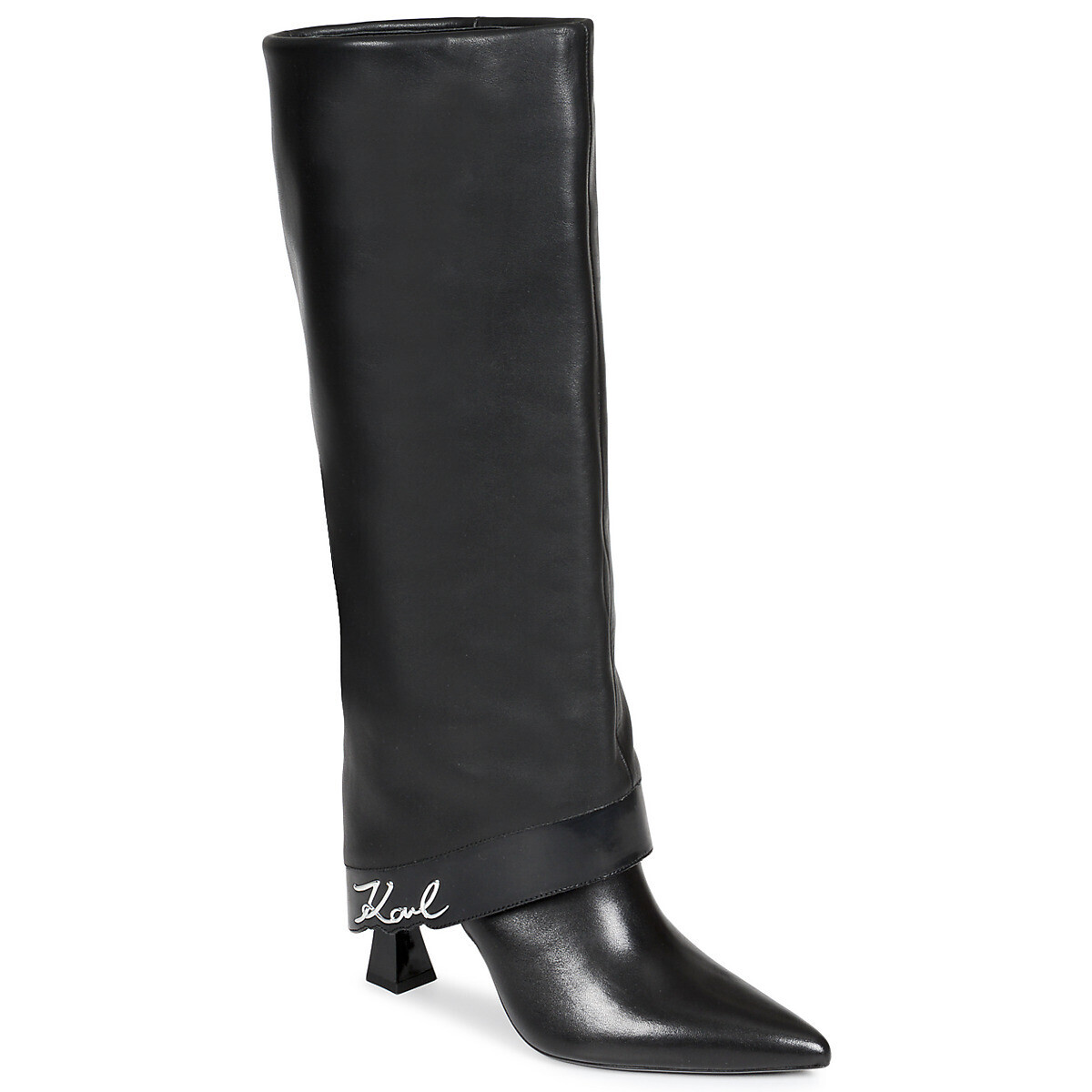 Karl Lagerfeld  DEBUTANTE Fold Down Hi Leg Boot  Černá