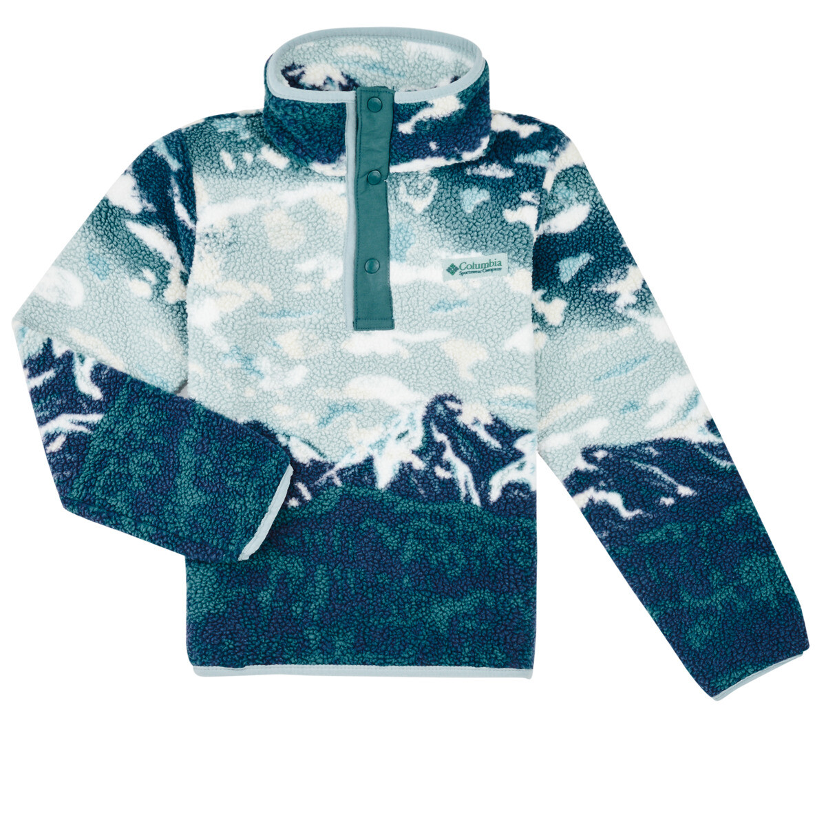 Columbia  HELVETIA II PRINTED HALF SNAP FLEECE  Modrá