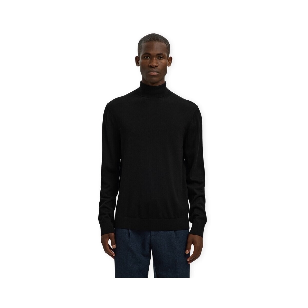 Selected  Noos Tray Roll Neck Knit - Black  Černá