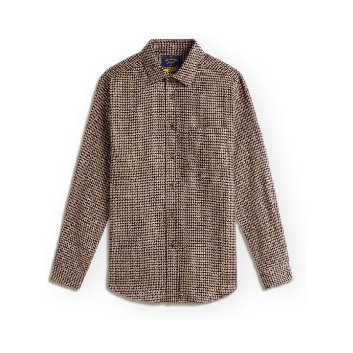 Portuguese Flannel  Abstract Pied Poule Shirt - Navy  Modrá