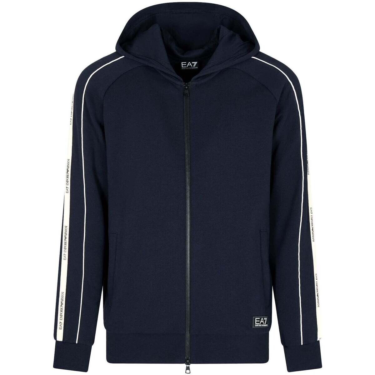 Ea7 Emporio Armani  Logo Series Tape Zip Hoodie Navy  Modrá