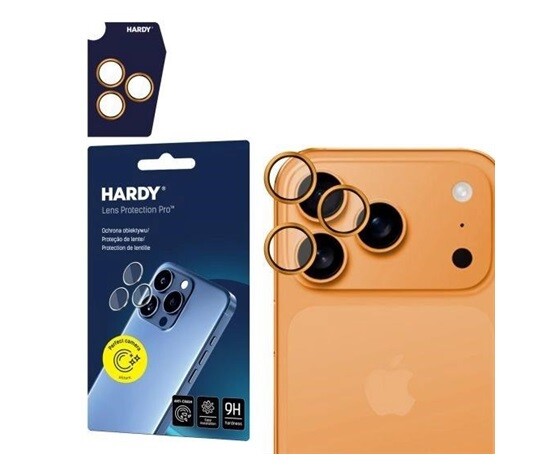 3mk ochrana kamery HARDY Lens Protection Pro pro Apple iPhone 17 Pro /17 Pro Max, oranžová