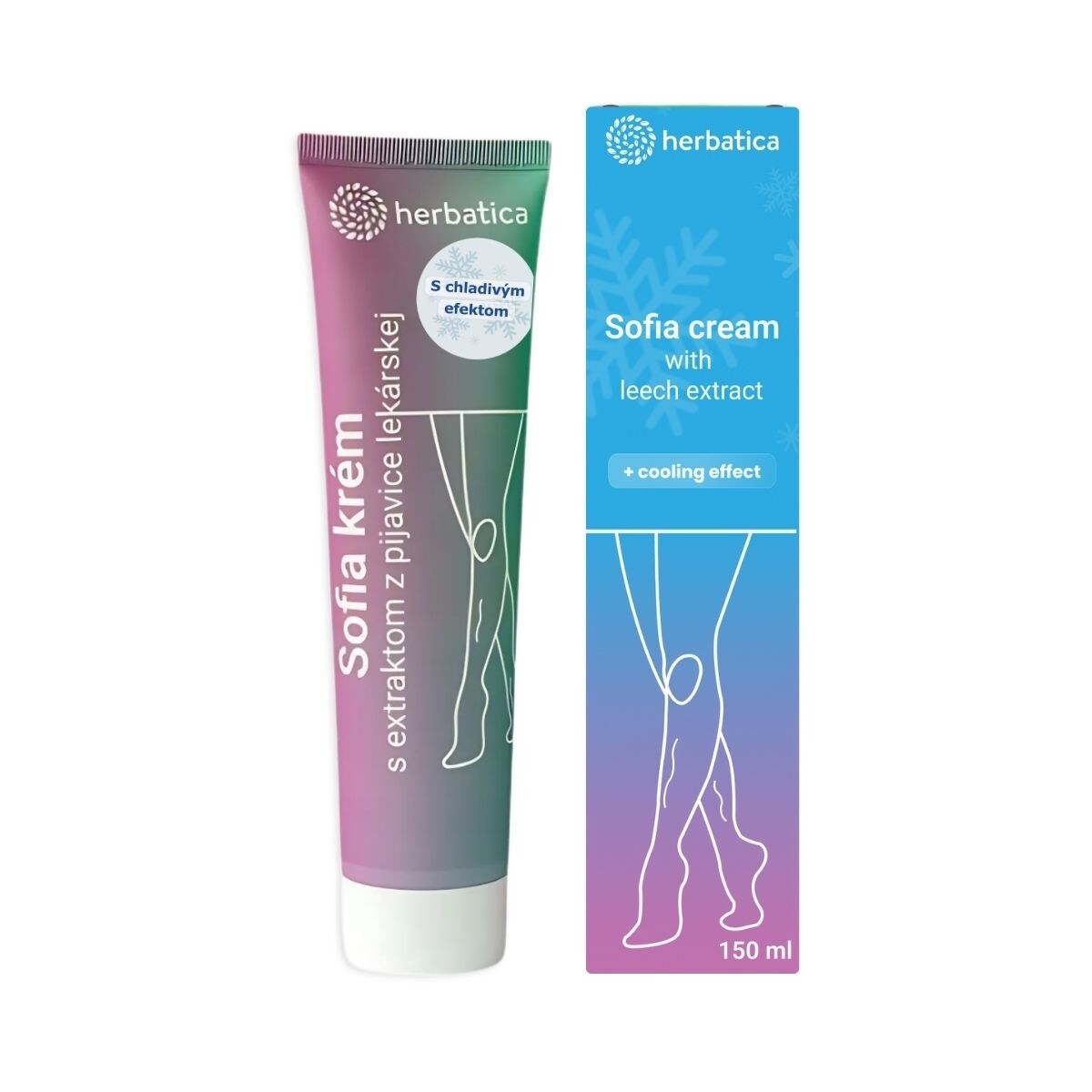 Sofia krém na žíly s extraktem z lékařské pijavice a kaštanem koňským, s chladivým efektem - 150 ml - Herbatica