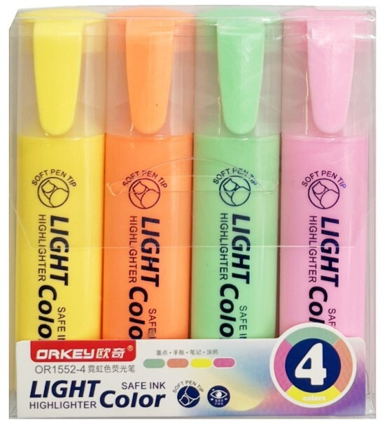 pkstar.cz Zvýrazňovače - pastel - 4 ks - PK4-13