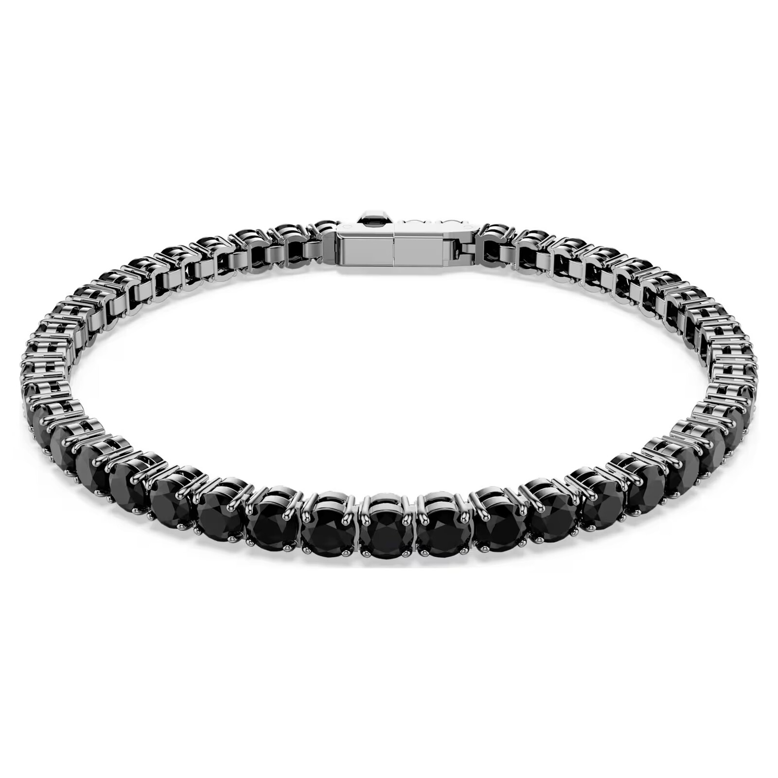 Swarovski Tenisový náramek s černými krystaly Matrix 5696032 17,5 cm