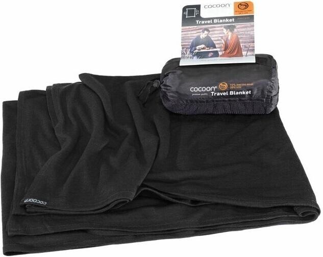 Cocoon merino deka Merino Wool/Silk Blanket black