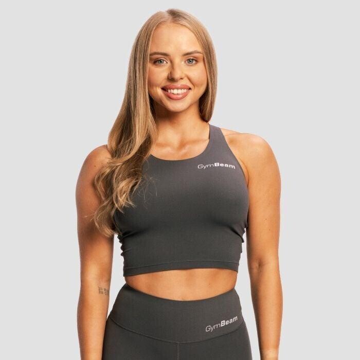 GymBeam Dámský sportovní top BEAT Charcoal
