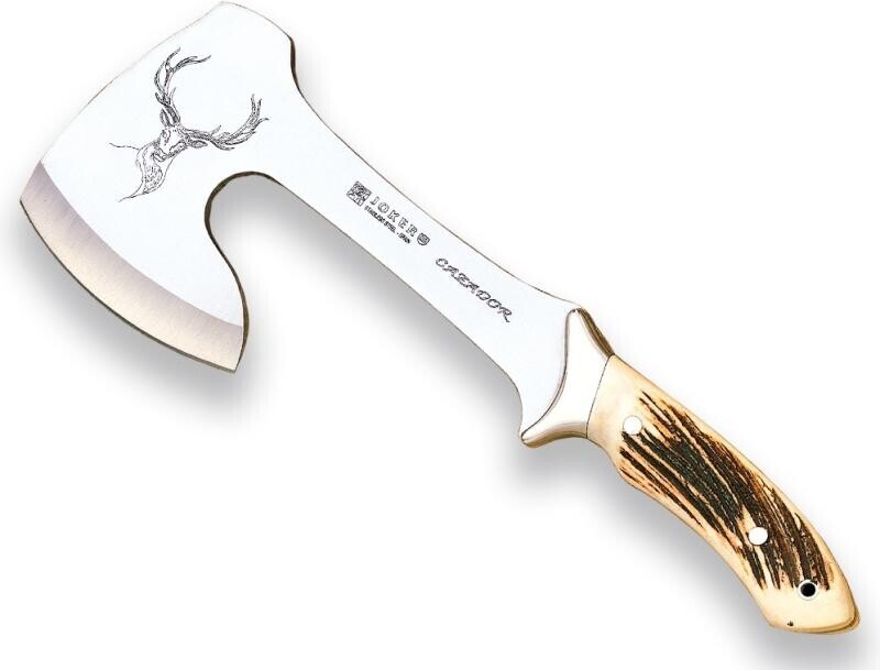 Joker sekera Cazador Hunter Axe Stainless Steel 10 cm Stag Horn/Leather