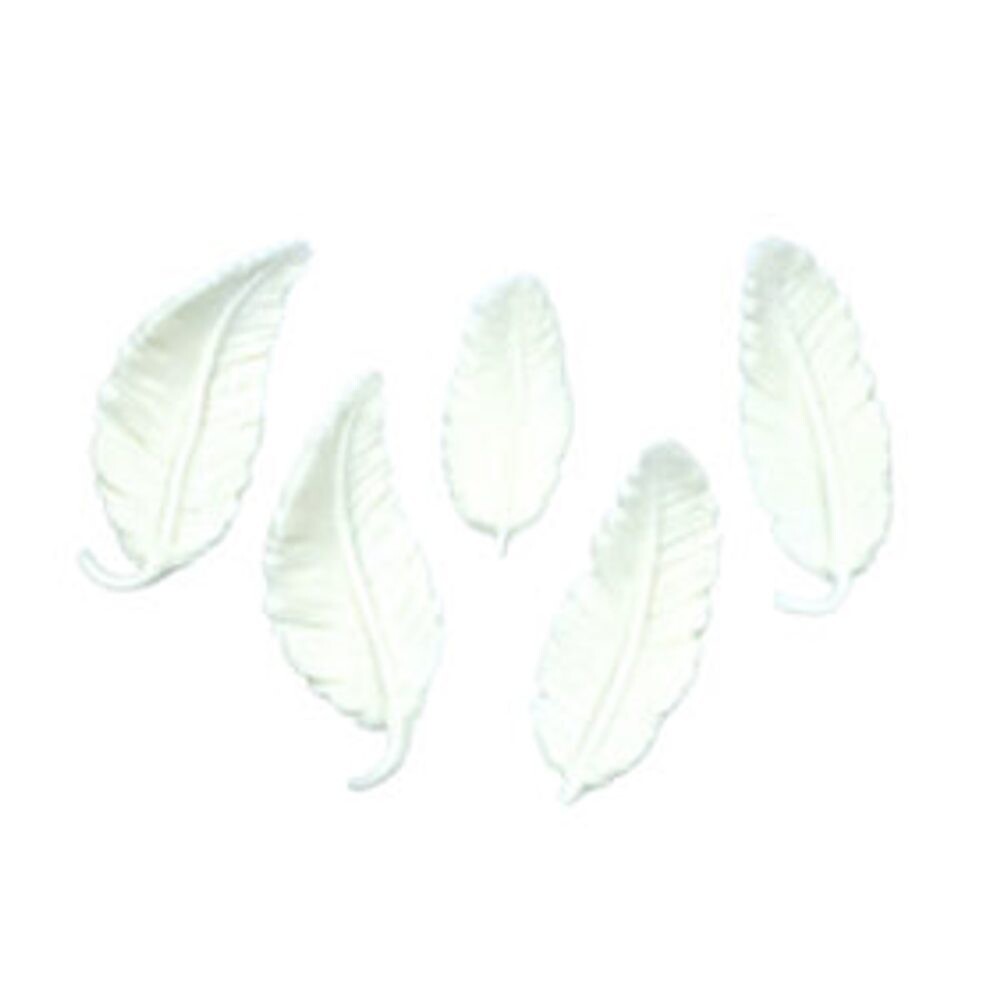 Bílá peříčka – cukrová dekorace na dort - K-Decor