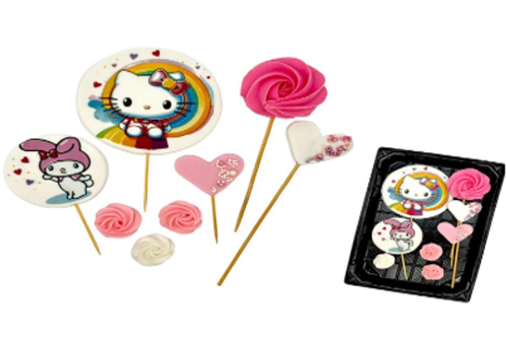 Hello Kitty – sada jedlých cukrových zápichů - K-Decor