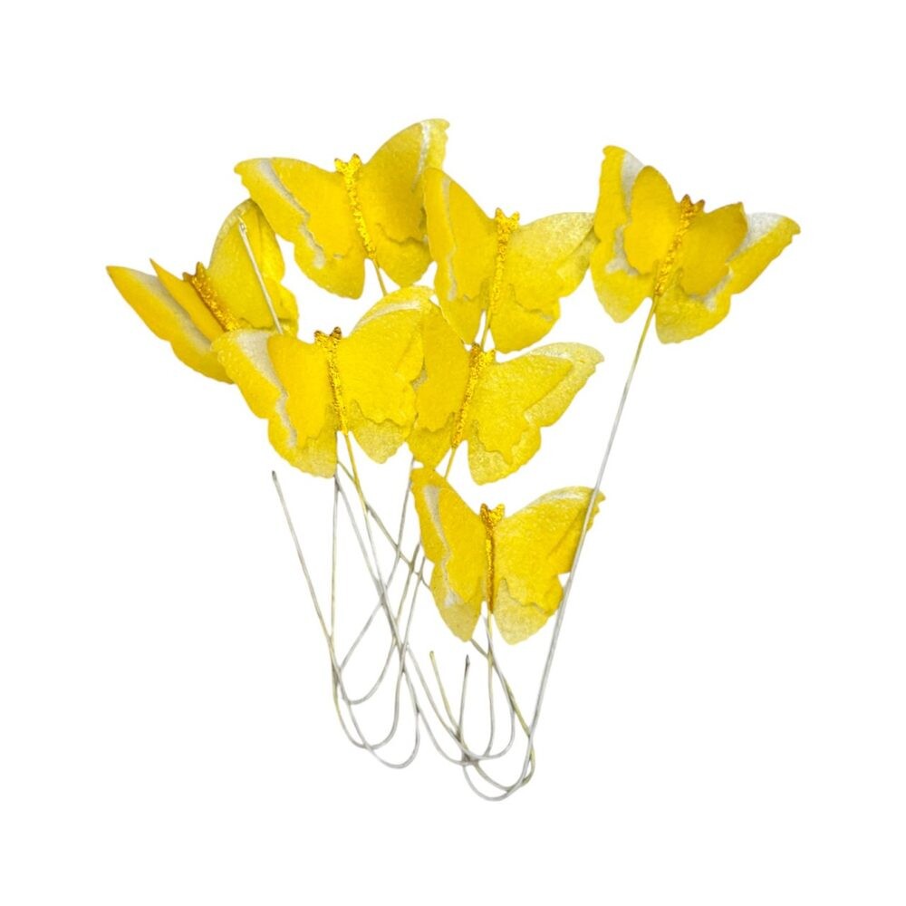 Žluté oblátkové motýlky - K-Decor