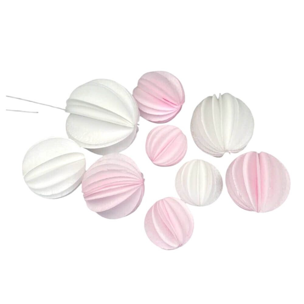 Oblátkové vějířky bílo-růžové - K-Decor