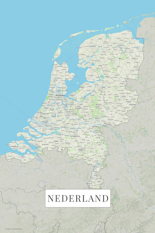 Europosters Mapa Nederland color, 26.7 × 40 cm