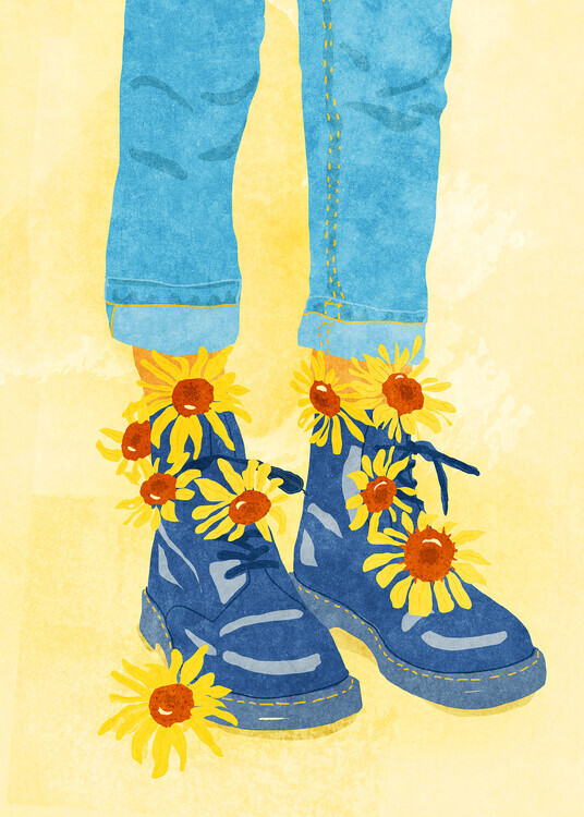 Raissa Oltmanns Ilustrace Sunflower Walk, Raissa Oltmanns, 30 × 40 cm