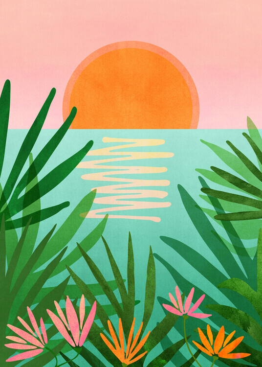 Kristian Gallagher Ilustrace Tropical View, Kristian Gallagher, 30 × 40 cm