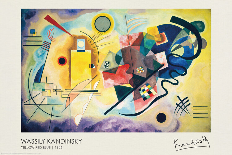 Europosters Plakát, Obraz - Yellow, Red, Blue (1925), 61 × 91.5 cm