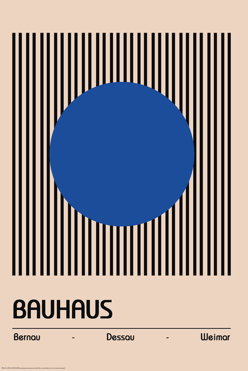 Europosters Plakát, Obraz - Bauhaus Blue Poster, 61 × 91.5 cm