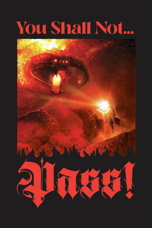 Europosters Umělecký tisk The Lord of the Rings - Balrog - You Shall Not Pass - Black, 26.7 × 40 cm