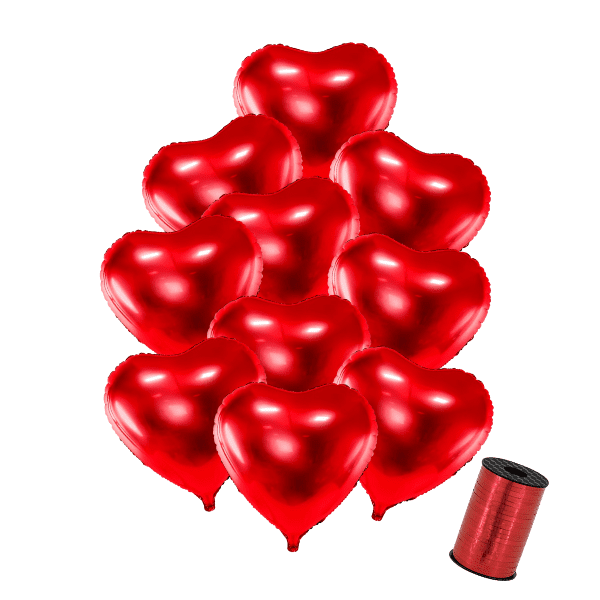 Balónkový set - srdíčka červená 10 ks 45cm