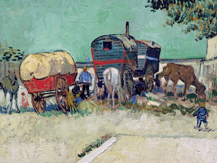 Vincent van Gogh Obrazová reprodukce The Caravans, Gypsy Encampment near Arles, 1888, Vincent van Gogh, 40 × 30 cm