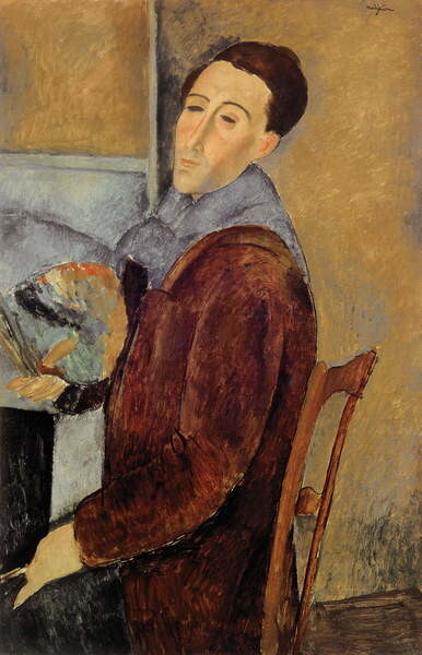 Amedeo Modigliani Obrazová reprodukce Self Portrait, 1919, Amedeo Modigliani, 26.7 × 40 cm