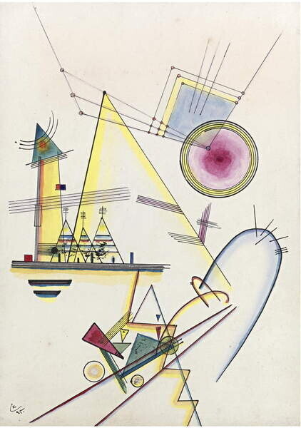 Wassily Kandinsky Plakát, Obraz - Ame delicate Peinture (1925), Wassily Kandinsky, 26.7 × 40 cm