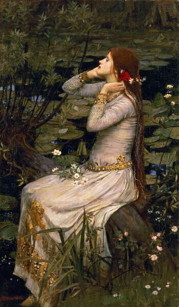 Waterhouse, John William Obrazová reprodukce Ophelia, 1894, Waterhouse, John William, 22.2 × 40 cm