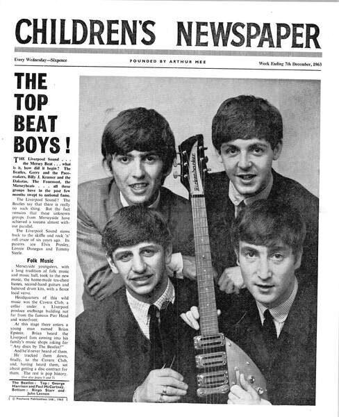 English School, Fotografie The Beatles, front page of 'The Children's Newspaper', December 1963, English School,, 30 × 40 cm