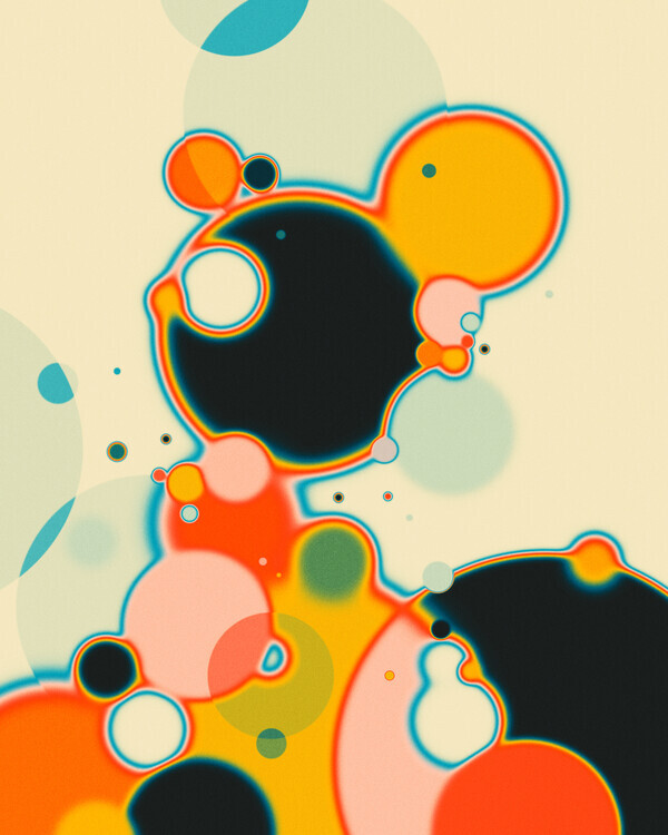 Jazzberry Blue Ilustrace Reaction 1, Jazzberry Blue, 30 × 40 cm