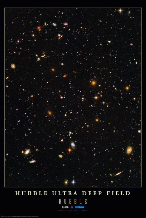 Europosters Plakát, Obraz - Hubble Ultra Deep Field, ESA, NASA, Hubble Telescope, 61 × 91.5 cm