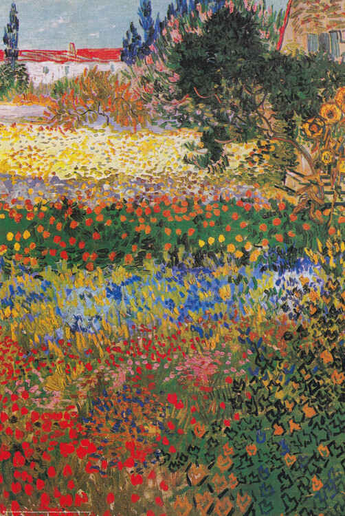 Europosters Plakát, Obraz - Garden in Bloom, Arles, July 1888, 61 × 91.5 cm