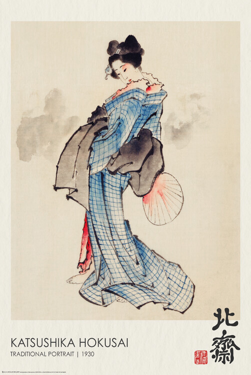 Europosters Plakát, Obraz - Traditional Geisha Portrait (1830), 61 × 91.5 cm