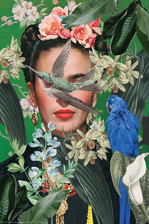 Europosters Plakát, Obraz - Frida Kahlo Collage Art, 61 × 91.5 cm
