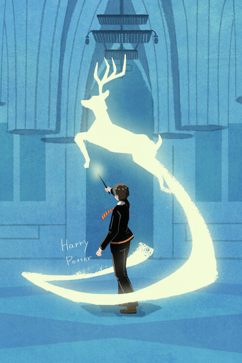 Europosters Umělecký tisk Harry Potter - Harry Patronus, 26.7 × 40 cm