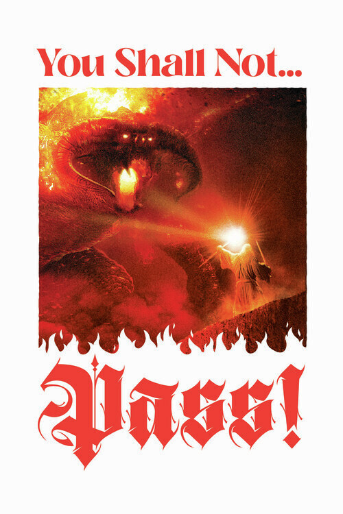 Europosters Umělecký tisk The Lord of the Rings - Balrog - You Shall Not Pass - White, 26.7 × 40 cm