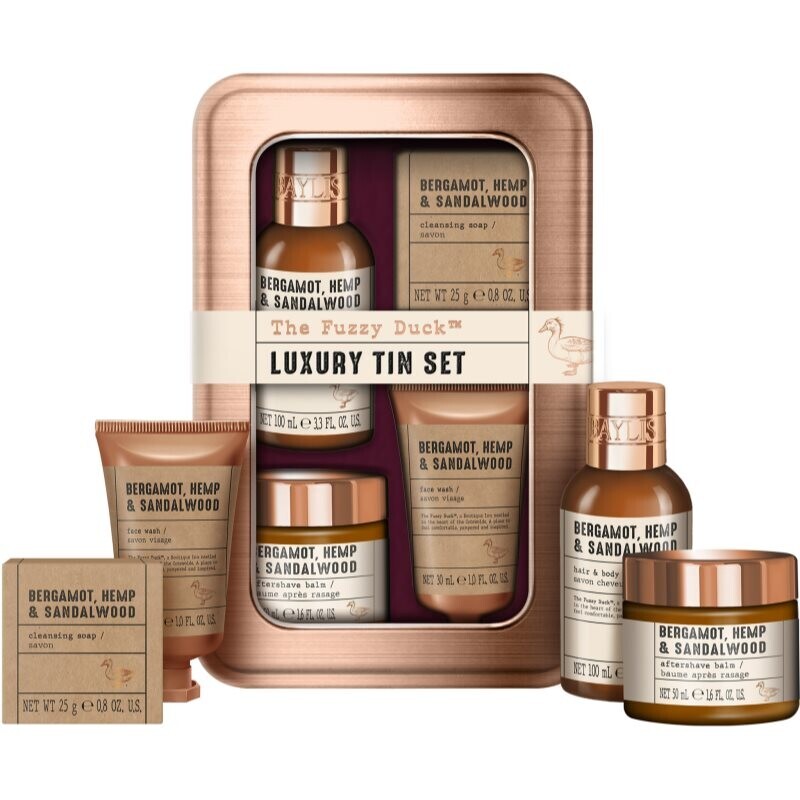 Baylis & Harding The Fuzzy Duck Bergamot, Hemp & Sandalwood dárková sada plechový box