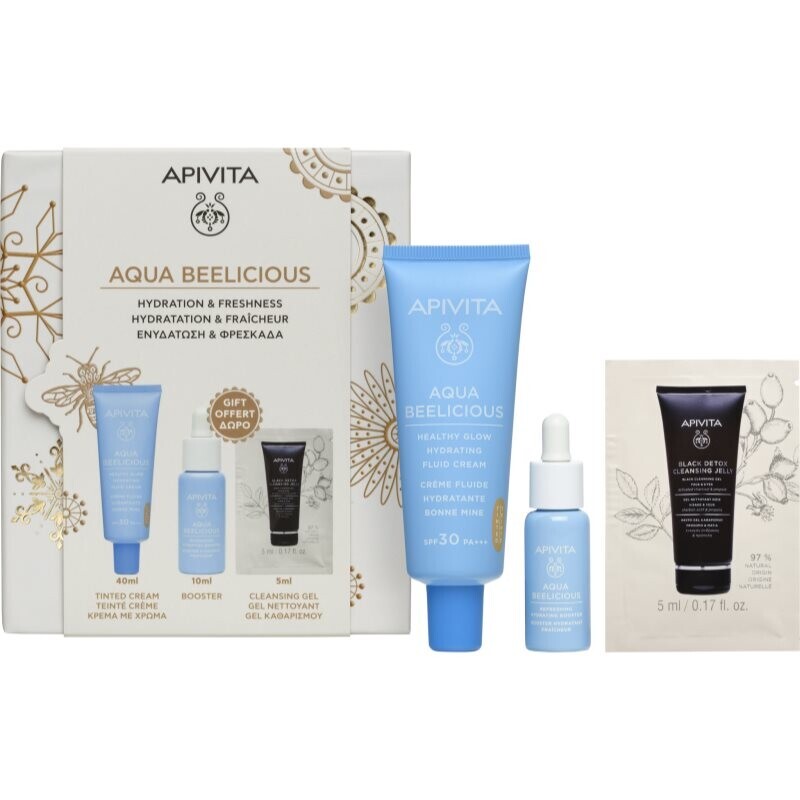 Apivita Aqua Beelicious Hydration & Natural Coverage Set vánoční dárková sada pro rozjasnění a hydrataci