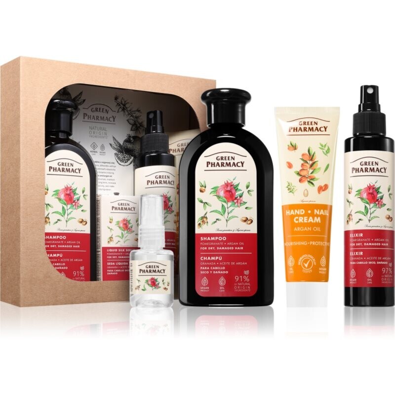 Green Pharmacy Argan Oil & Pomegranate Set dárková sada pro extrémně suché vlasy
