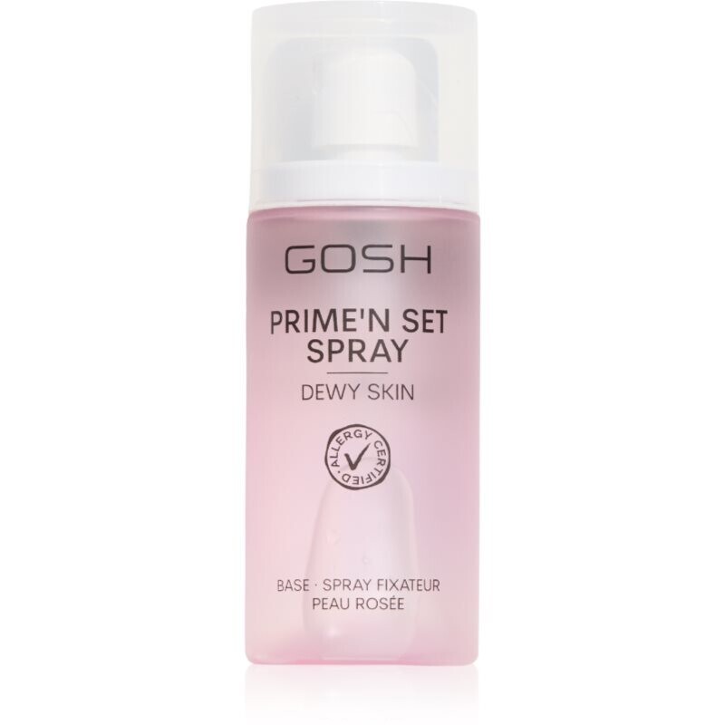 Gosh Prime'n Set Dewy Skin rozjasňující fixační sprej na obličej 50 ml