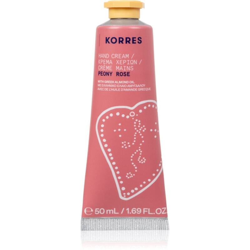Korres Peony Rose hydratační krém na ruce s mandlovým olejem 50 ml
