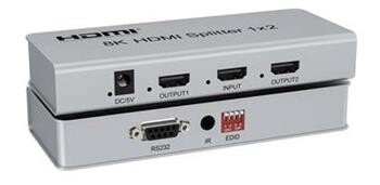 PremiumCord HDMI 2.1 splitter 1-2 porty, 8K@60Hz, 4K@120Hz, 1080p, HDR khsplit2p