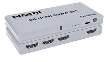 PremiumCord 8K@60Hz, 4K@144Hz HDMI switch 3:1 s dálkovým ovladačem khswit31g