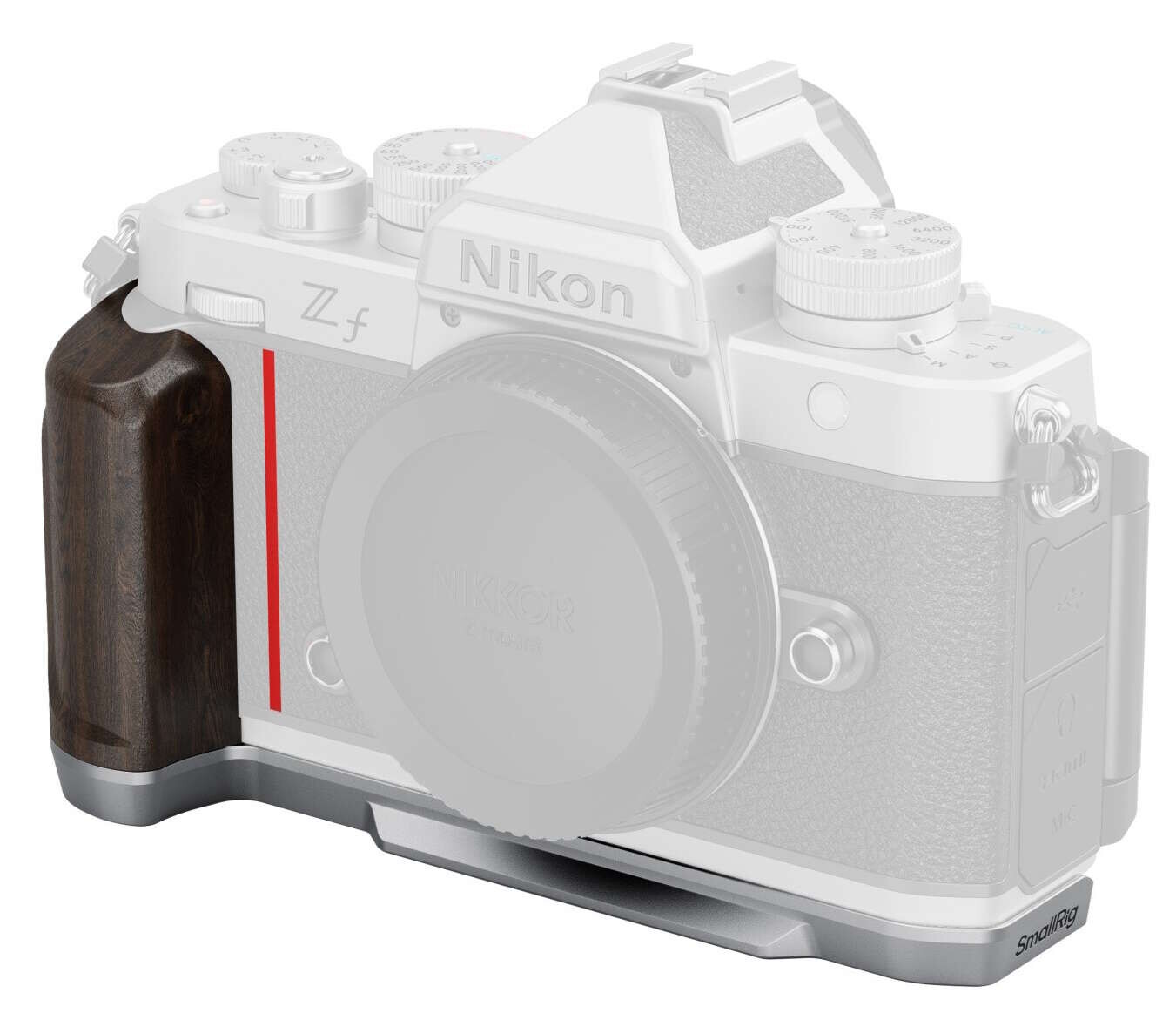 SmallRig L-Shaped Mount Plate with Wooden Handle for Nikon Z f Silver 5707