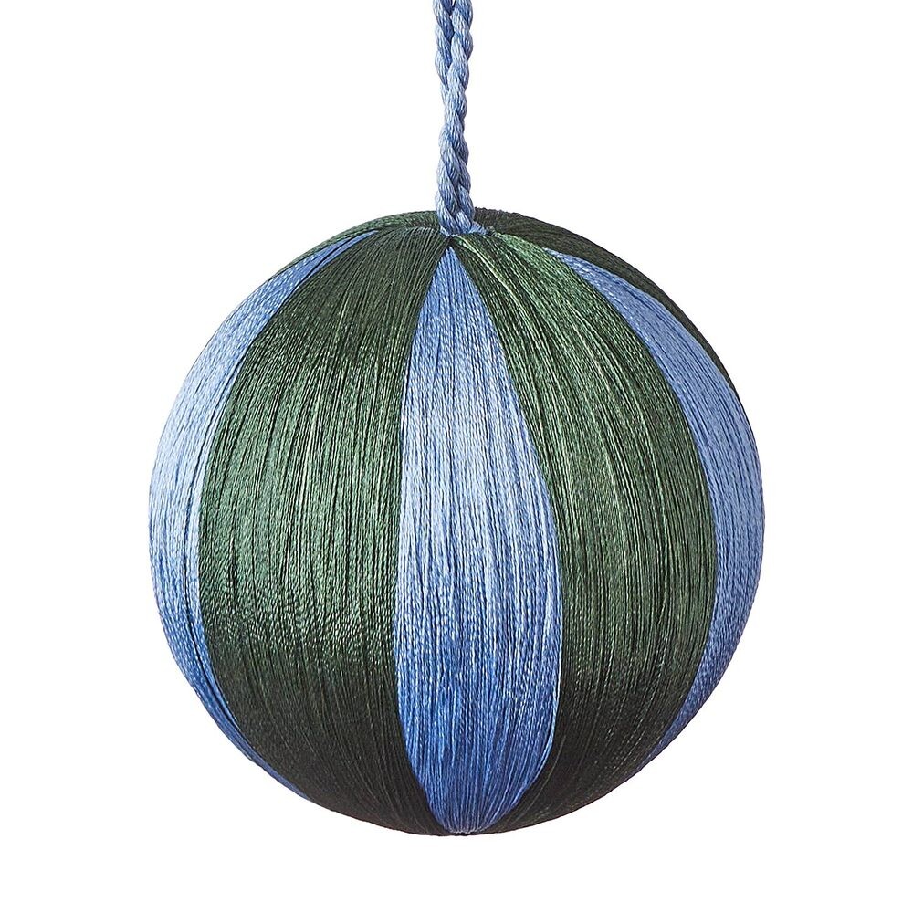 HANG ON Vánoční koule nitě 7 cm - modrá/zelená