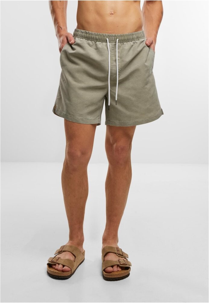 Washed Swim Shorts - paleolive 3XL