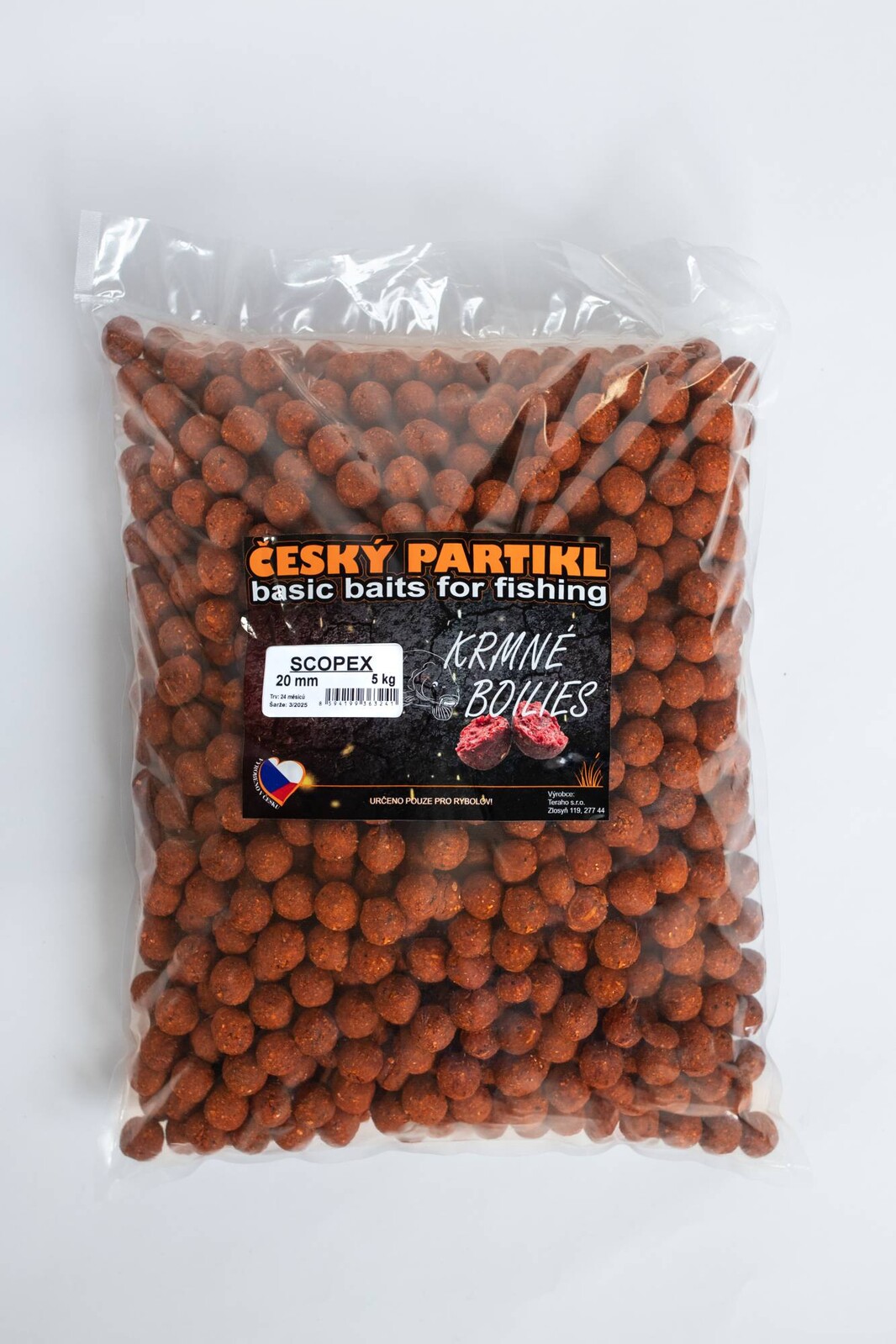 Český partikl Krmné boilies 5 kg 20mm Jahoda