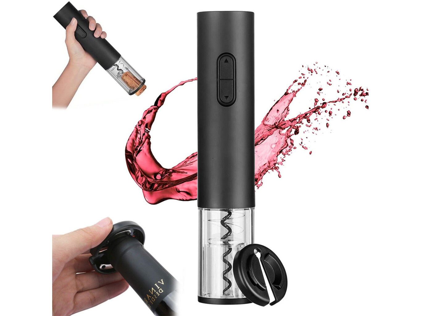 Elektrický otvírák na víno s vývrtkou AA