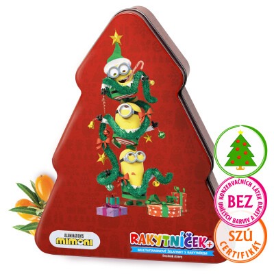 TEREZIA RAKYTNÍČEK+ želatinky - Vánoční stromeček Mimoni 50 ks