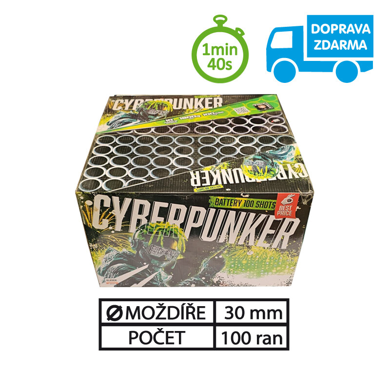SLOŽENÝ OHŇOSTROJ CYBERPUNKER 100 RAN 30 mm