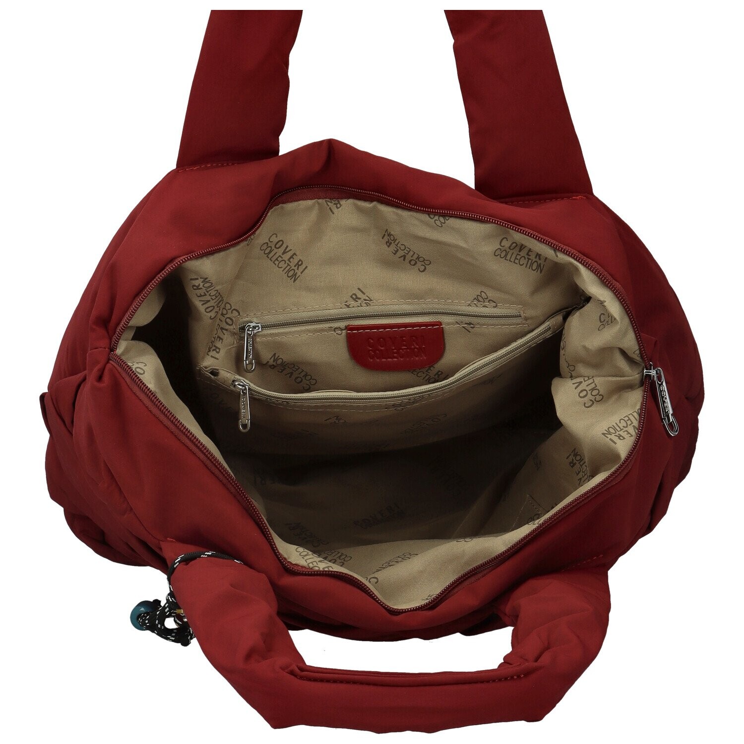 Trendy dámská textilní kabelka na rameno Larysya, červená